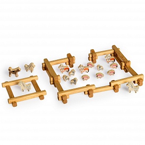 Деревянный конструктор – Двор, 58 деталей (Томик, 1-21 ТОМИКsim)